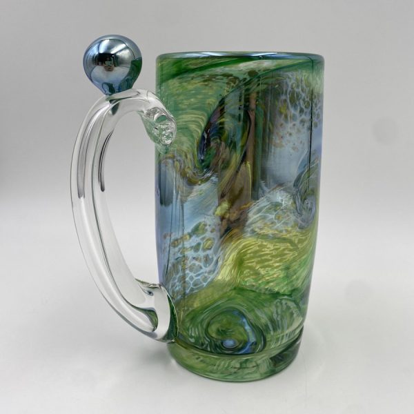 Green Starry Night Mug Marble handle
