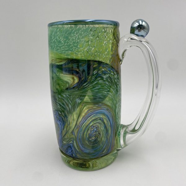 Green Starry Night Mug Marble handle
